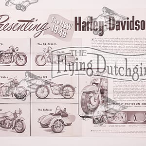 Large Vintage Original 1949 Harley-Davidson NEW MODEL COUNTER FLYER