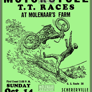 Vintage Molenaar Farm/Speedway Race Poster 4☆ (Oct. 14) Harley