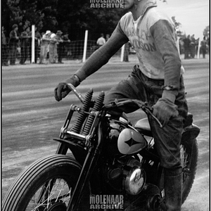 Vintage Molenaar Harley-Davidson Race Photo – Leo Anthony at the Races