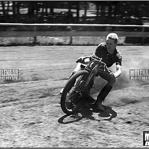 Vintage Harley Photo – Harry Molenaar on Factory CAC Racing Single