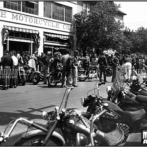 Vintage Harley Photo Poster – East Side Motorcycle Co. Portland, Oregon. 1952
