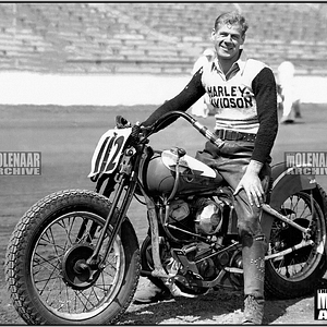 Vintage Harley Davidson Motorcycle PHOTO – 1930’s Molenaar Race Team #112 Bike