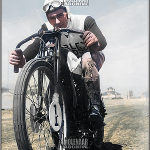 Vintage Harley Photo Poster – Racing Legend, Smokin’ Joe