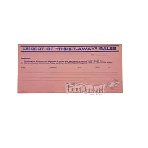 ORIGINAL HARLEY “THRIFT-AWAY” SALES REPORT CARD