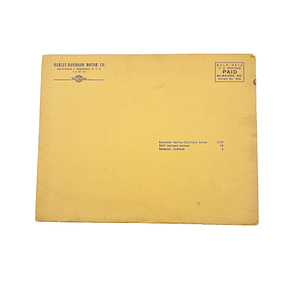 Original Vintage 1930 Harley-Davidson Literature Shipping Envelope