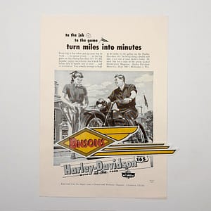 ORIGINAL HARLEY 165 HUMMER “TURN MILES INTO MINUTES” COUNTER FLYER- KNUCKLEHEAD