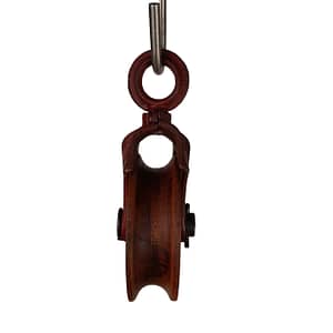Antique Cast Iron Barn Pulley “OK” Brand – Wood Wheel (094)