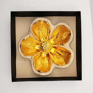 Gucci Inspired Mid-Century Golden Lotus Flower Ash Tray