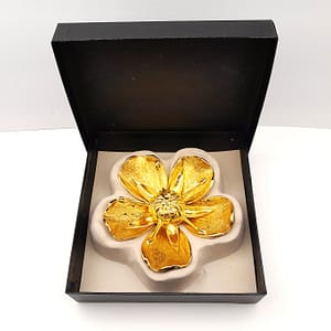 Gucci Inspired Mid-Century Golden Lotus Flower Ash Tray