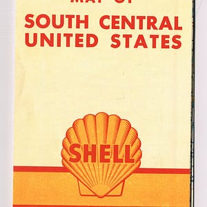 Vintage 1960 ‘ Shell Gasoline ‘ South Central United States Map