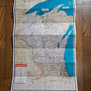 Vintage 1950s ‘ Gulf Gas ‘  Wisconsin / Minnesota Tourgide Road Map
