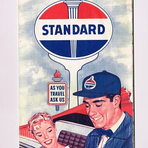 Rare Vintage Late 1950s ‘Standard Oil’ Toll Road Map – Illinois and East