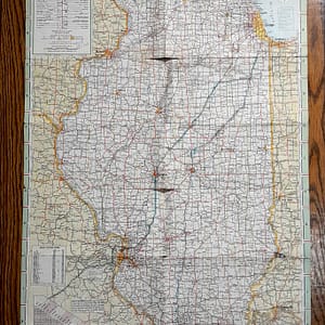 Vintage 1957 ‘ Marathon Gasoline ‘  Illinois and Central USARoad Map