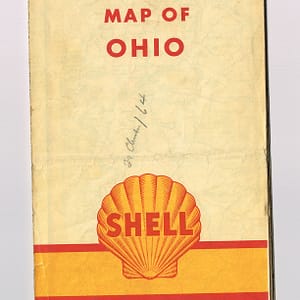 Vintage 1940s ‘ Shell Gasoline ‘ State of Ohio Map