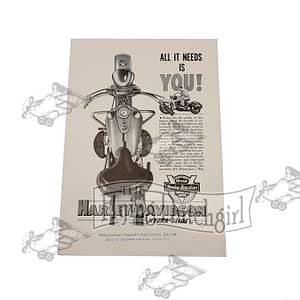 Original 1954 Harley-Davidson Hydra-Glide “All it needs is you” Counter Flyer