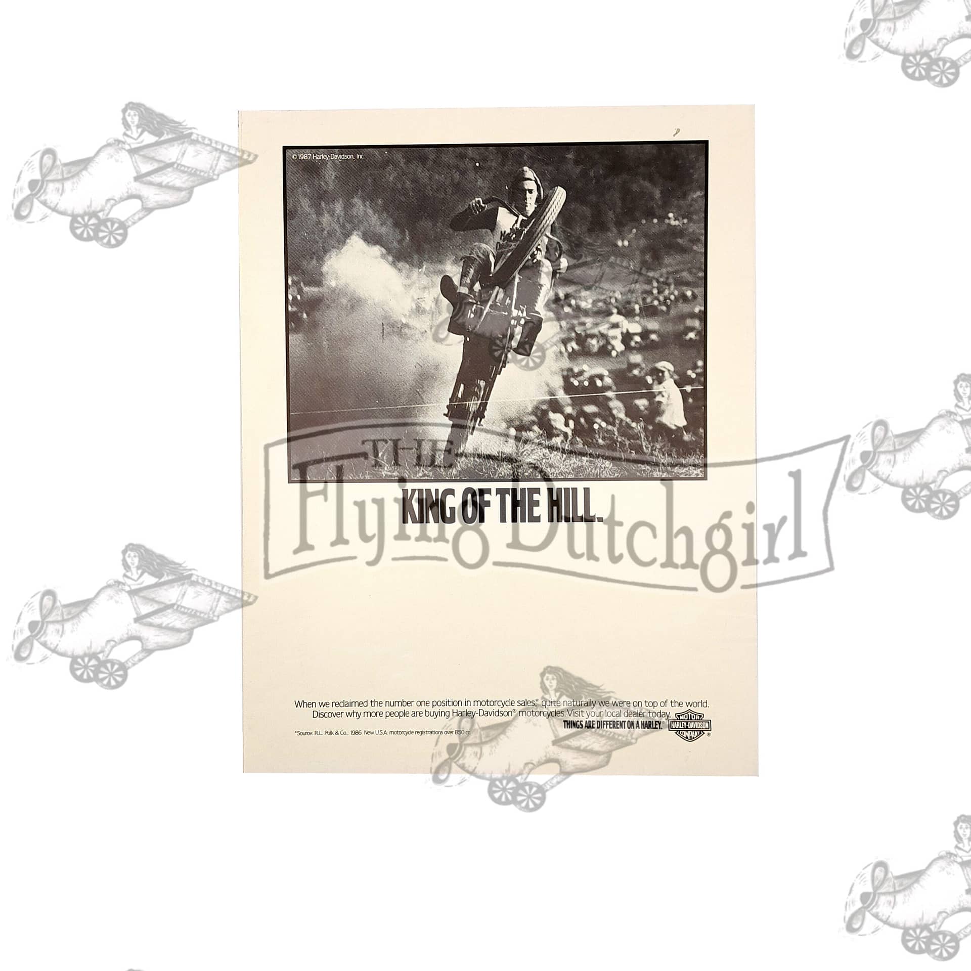 Original 1986 Harley-Davidson “KING OF THE HILL” Counter Flyer
