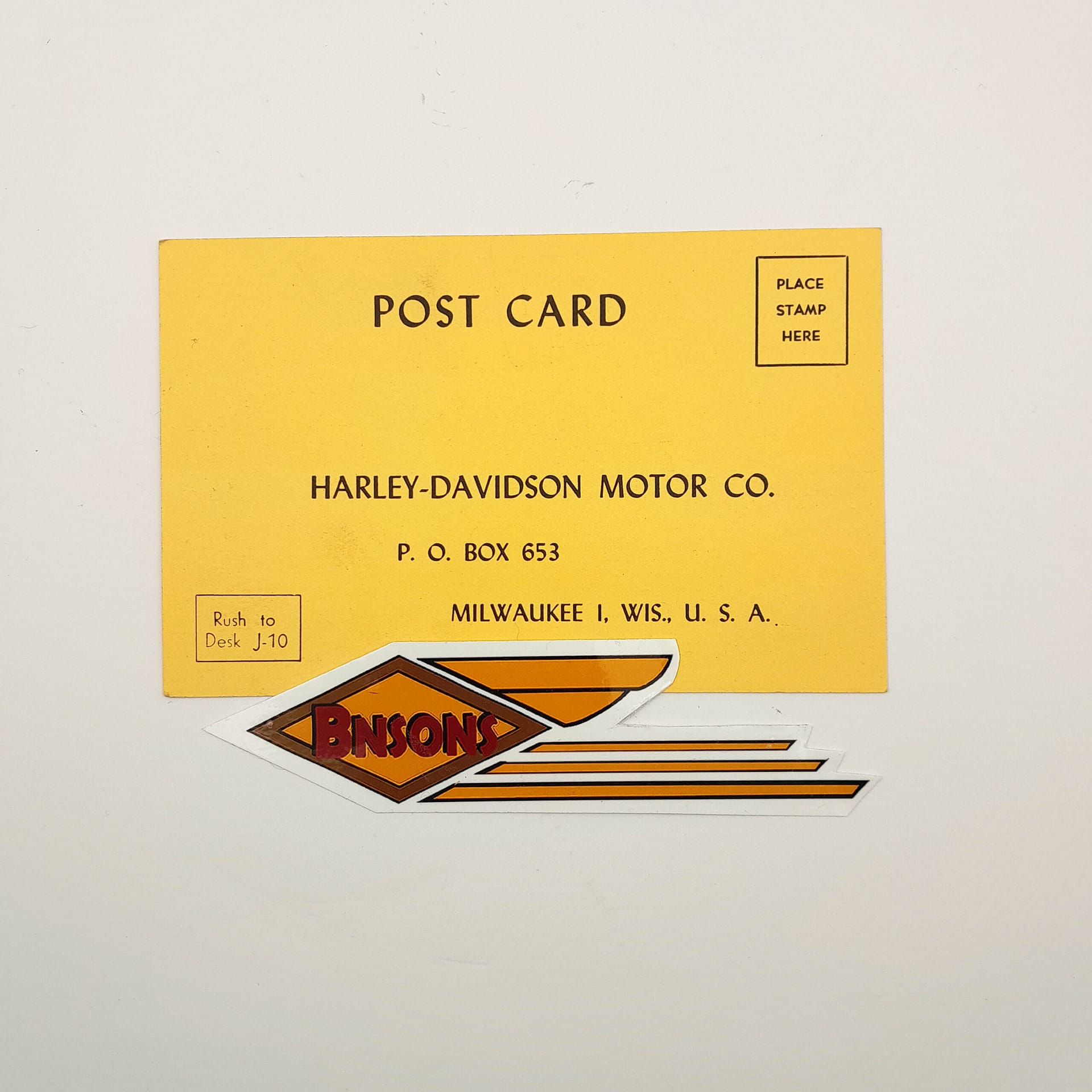 ORIGINAL HARLEY 1952 FACTORY “50 HEAD LOCK KEYSPOST CARD- PANHEAD, KNUCKLEHEAD