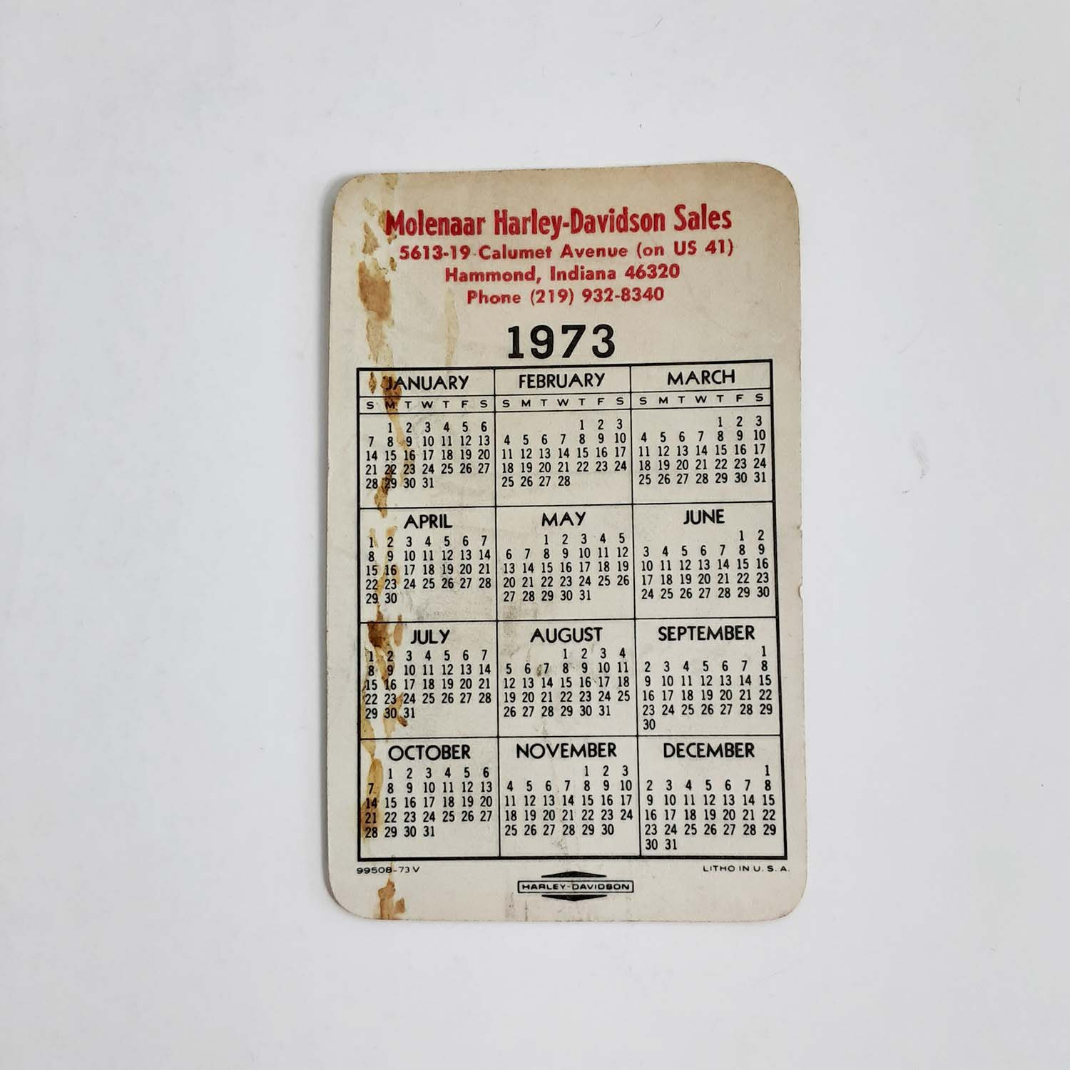 Authentic Original HarleyDavidson 1973 Pocket Calendar The Flying